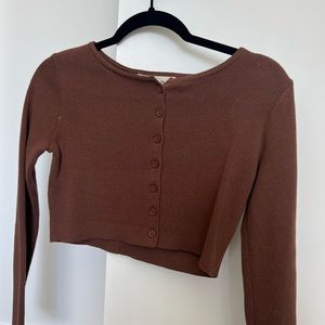Nowhere in LA - long sleeve brown button up top